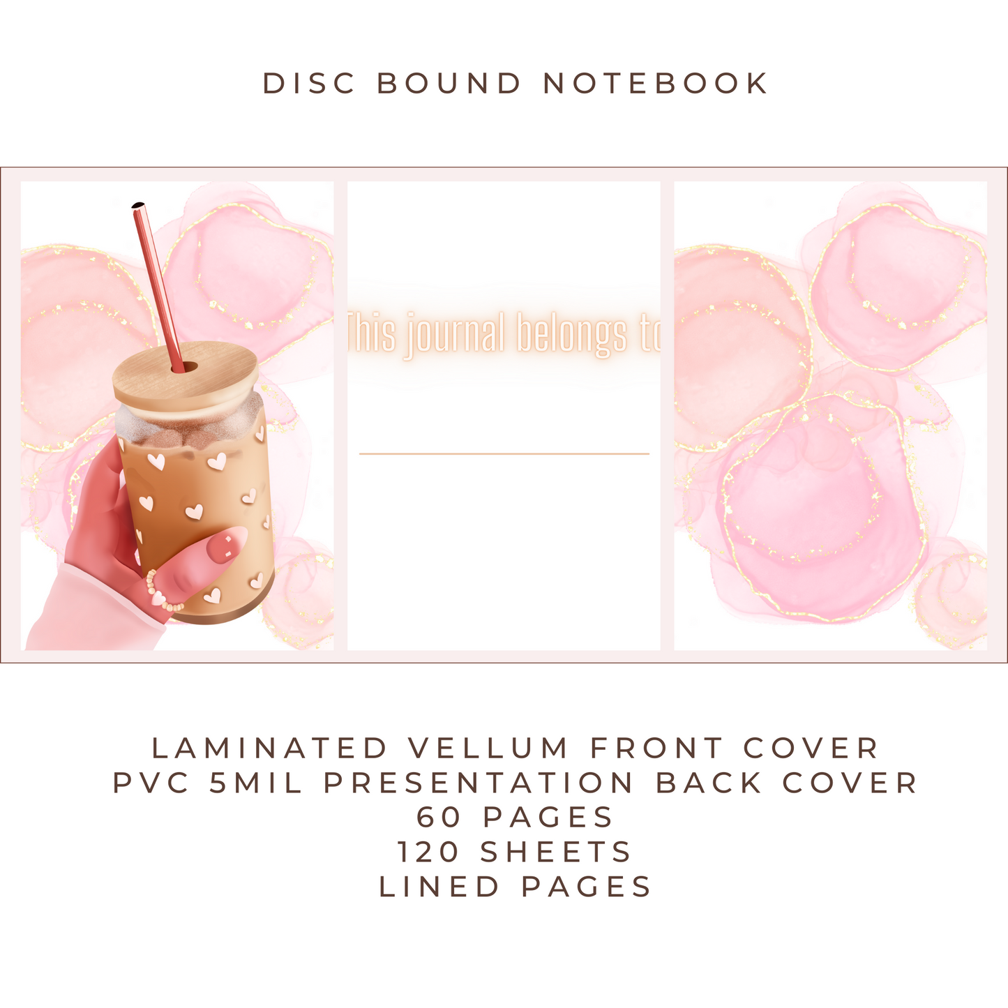 Sipping Life, One Manicure at a Time Journal | Discbound Lined Journal