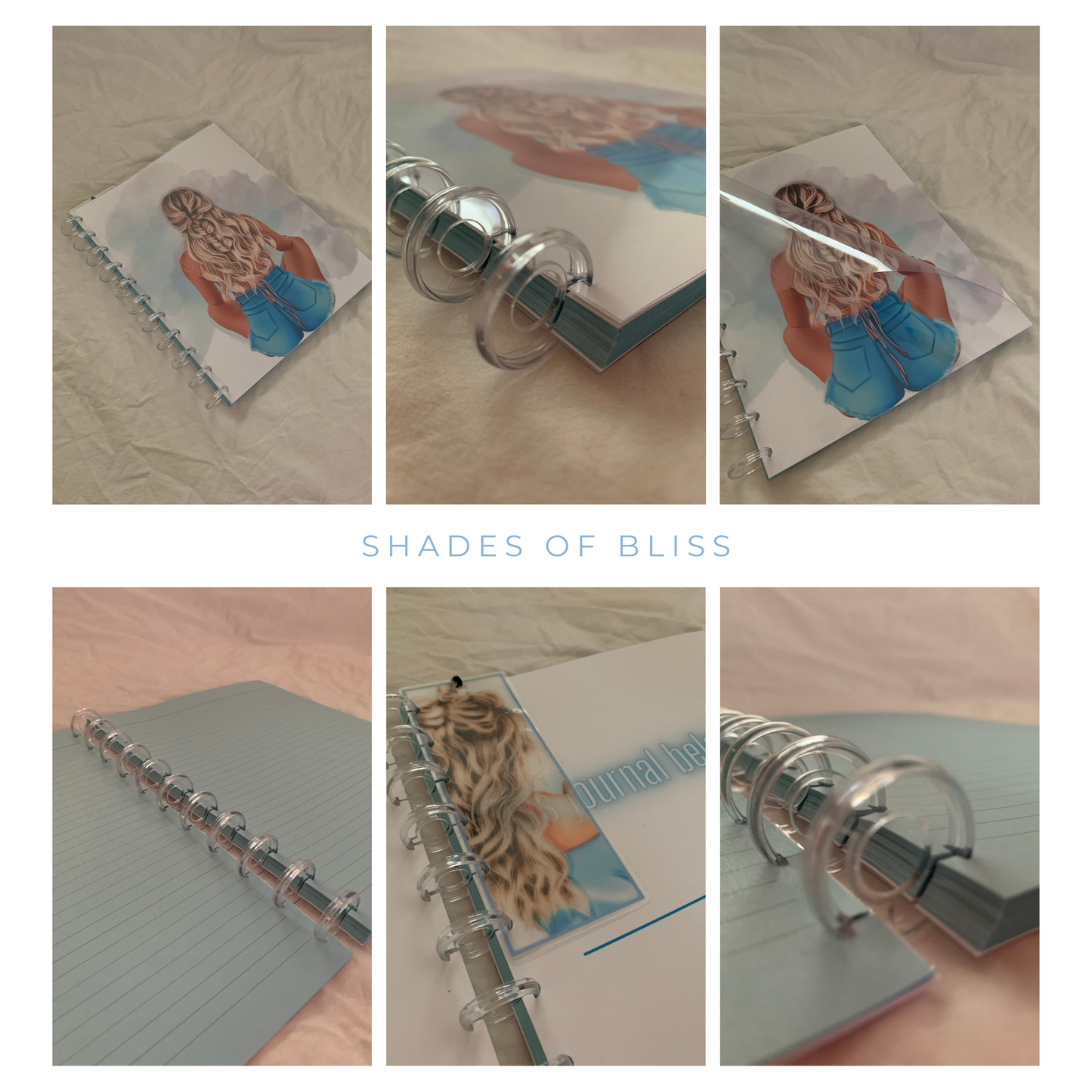Shades of Bliss Journal | Discbound Lined Journal Blue