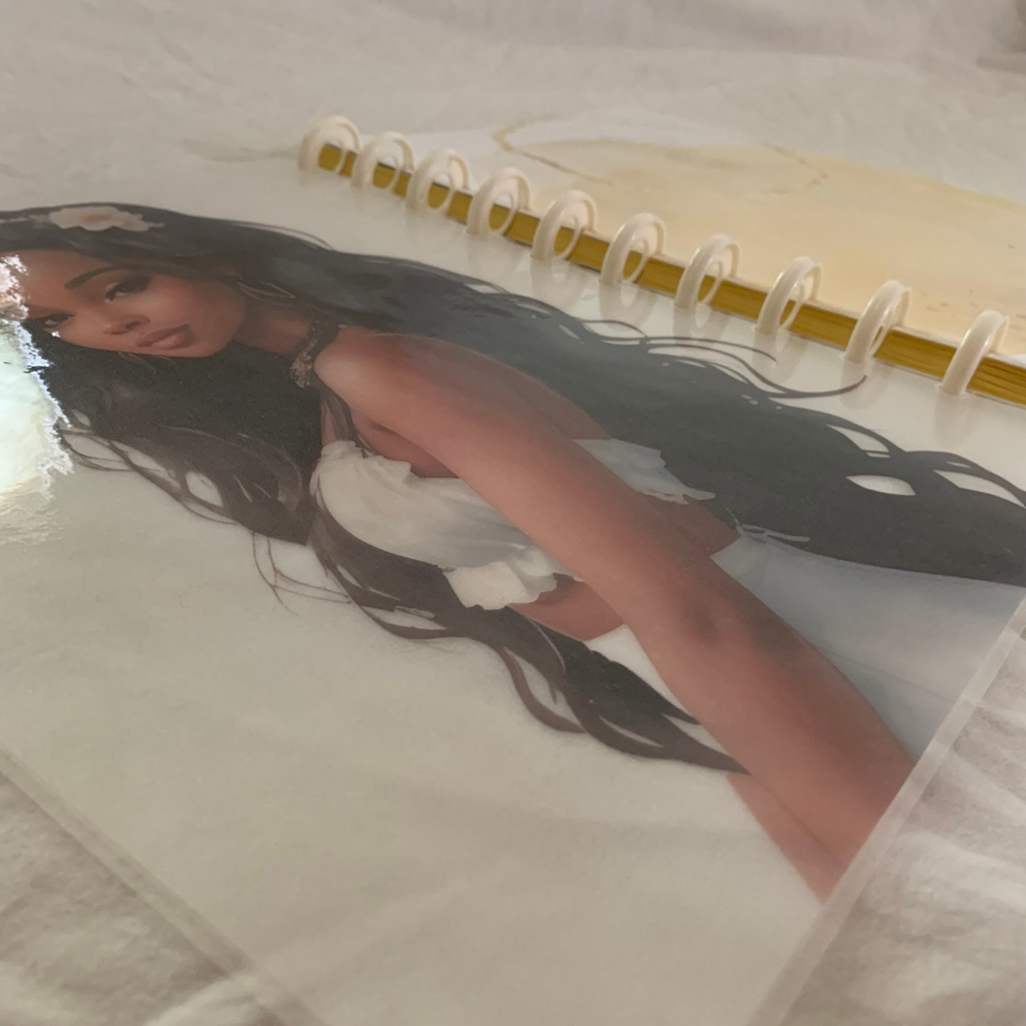 Blossoms of grace Journal| Discbound Lined Journal for Black Women Yellow (ZW)