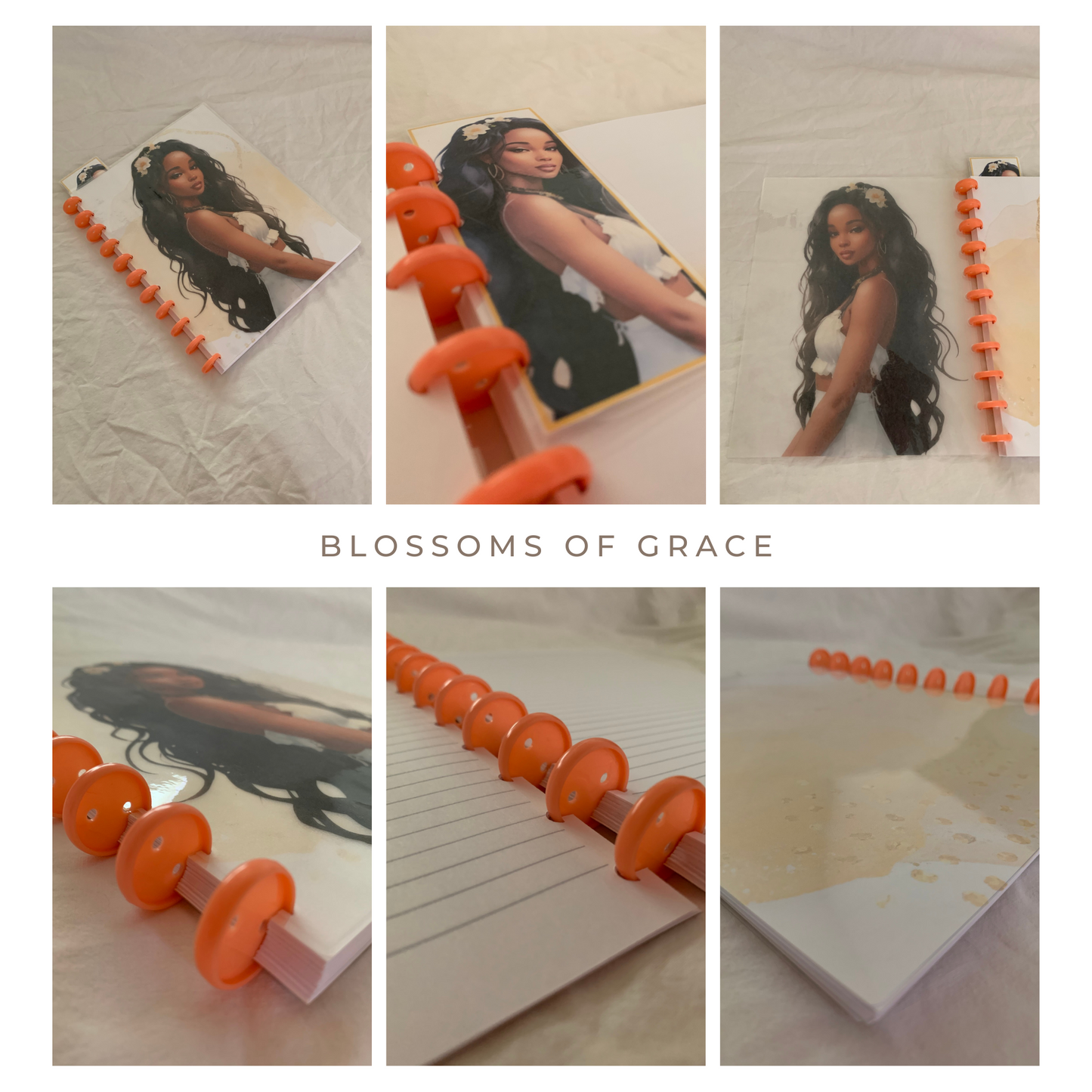Blossoms of Grace Journal | Discbound Lined Journal for Black Women