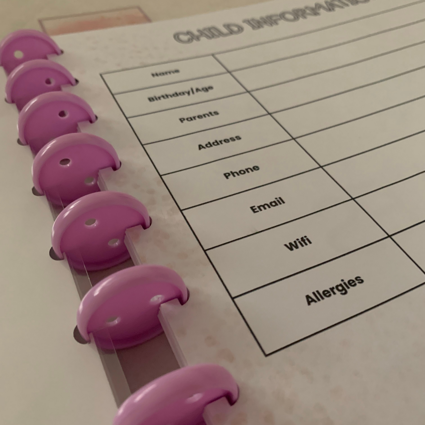 Childcare Logbook purple (ZW)