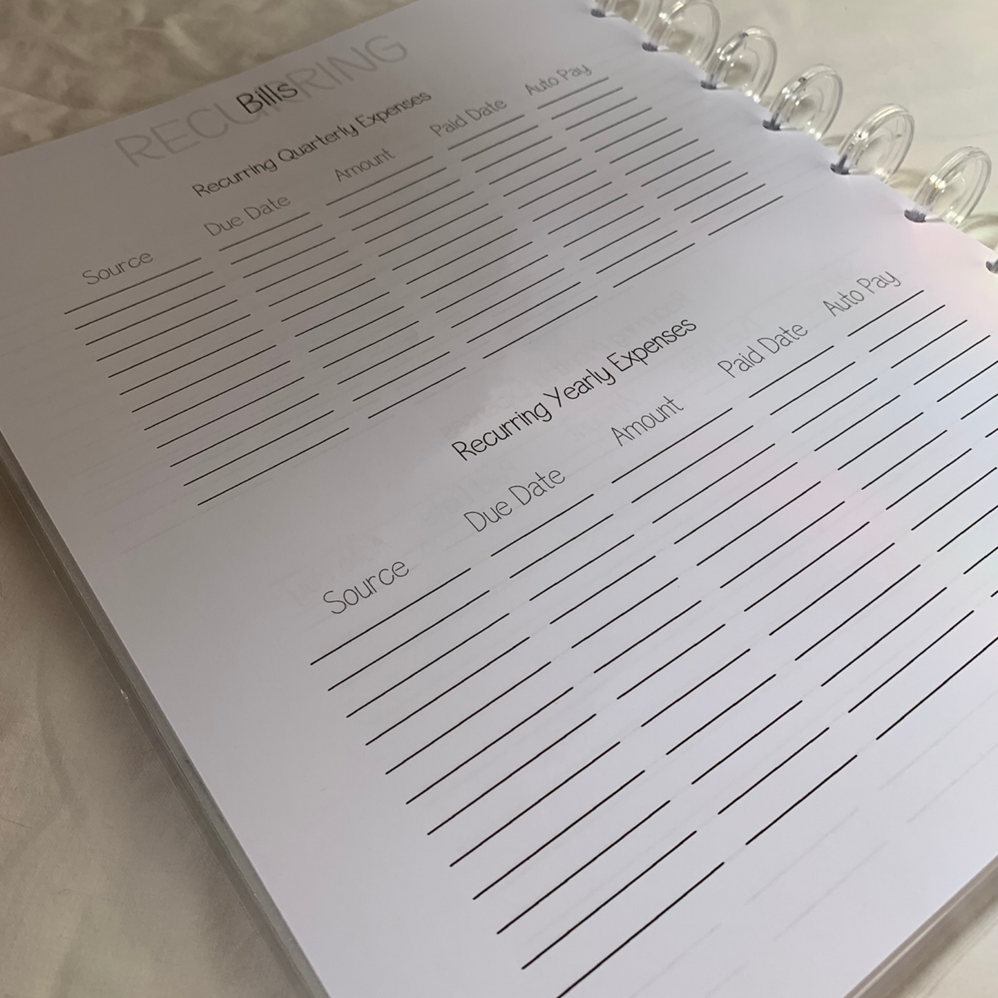 Discbound Budget Planner for Beginners| Undated Minimalist Six Month Budget Planner (ZW)