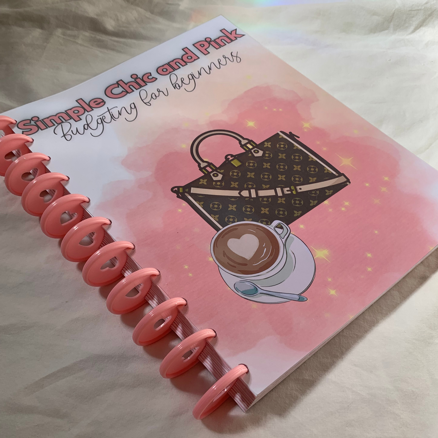 Simple Chic and Pink Budget Planner for Beginners| 12 Month Undated Discbound Budget Planner