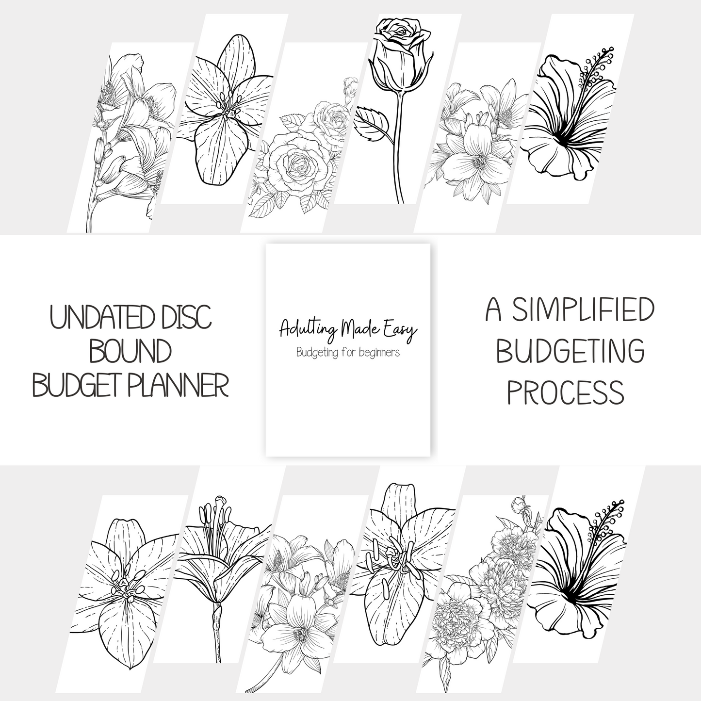 Minimalist Budget planner for Beginners| 12 Month Undated Discbound Budget Planner| expense tracker