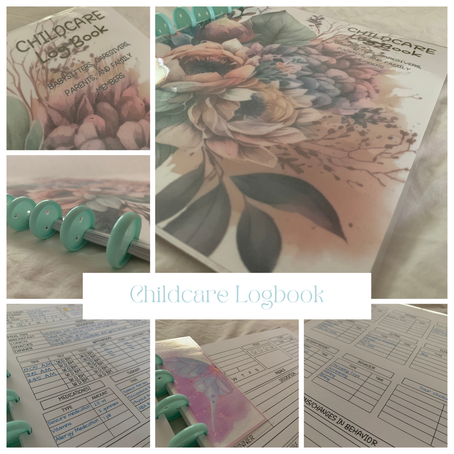IPLActivites childcare logbook serves as a practical tool for communication, information sharing, and documentation of daily activities, concerns, and achievements related to a child's care. This picture features the inside pages of the logbook. Its perfect for parents, babysitters, nannies, caregivers, therapists, teachers, and daycare providers.