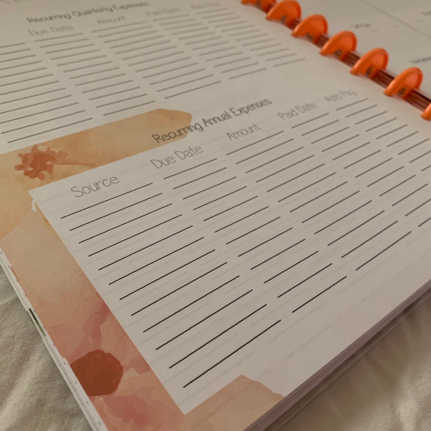 Sunkissed Love Budget Planner for Beginners| 12 Month Undated Discbound Budget Planner for Black Women