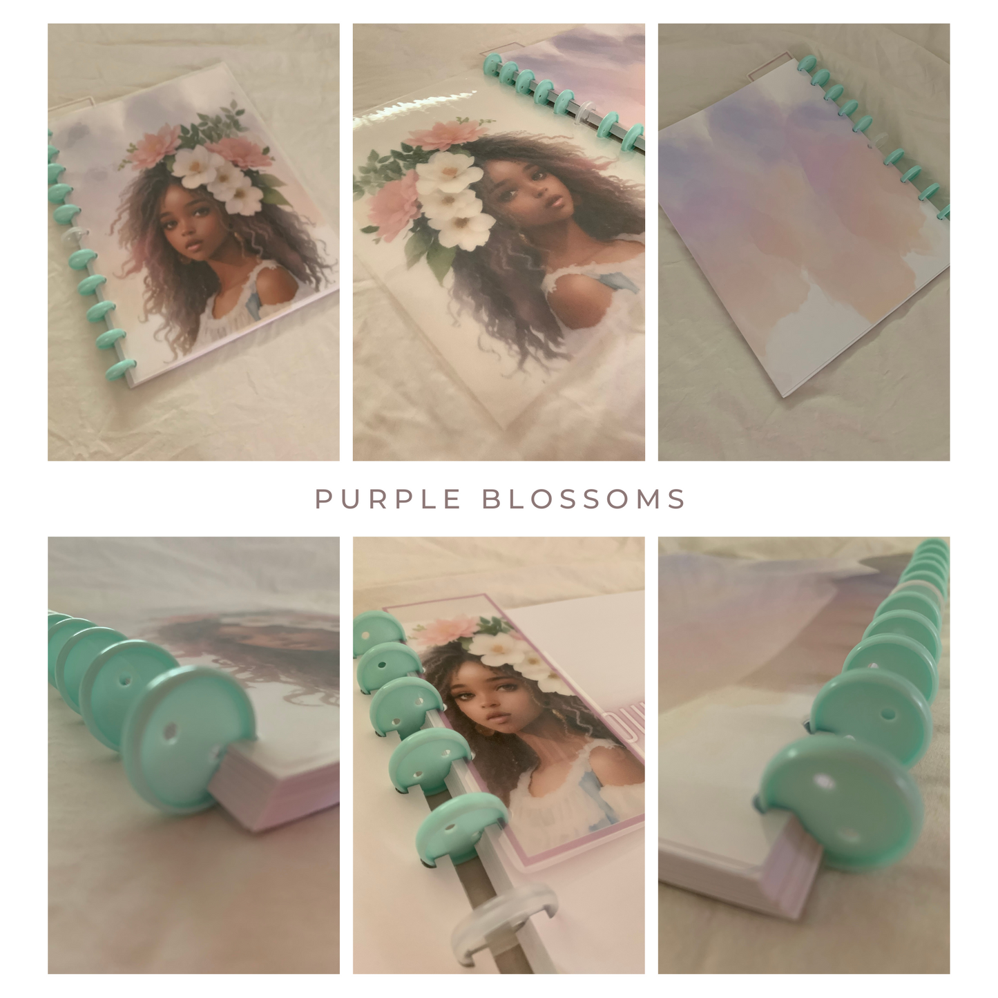 Purple Blossoms Journal | Discbound Lined Journal for Black Girls