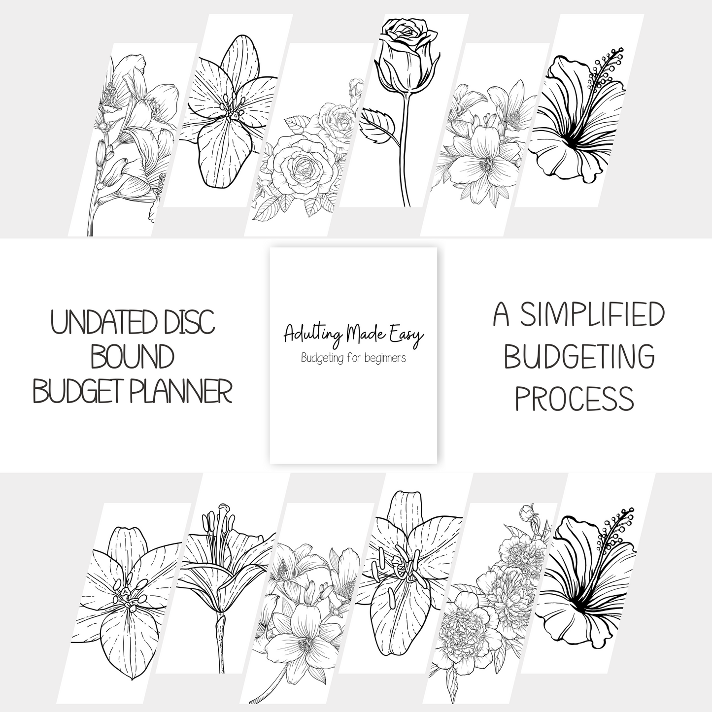 Adulting Made Easy Discbound Budget Planner for Beginners| Undated Minimalist Six Month Budget Planner (ZW)