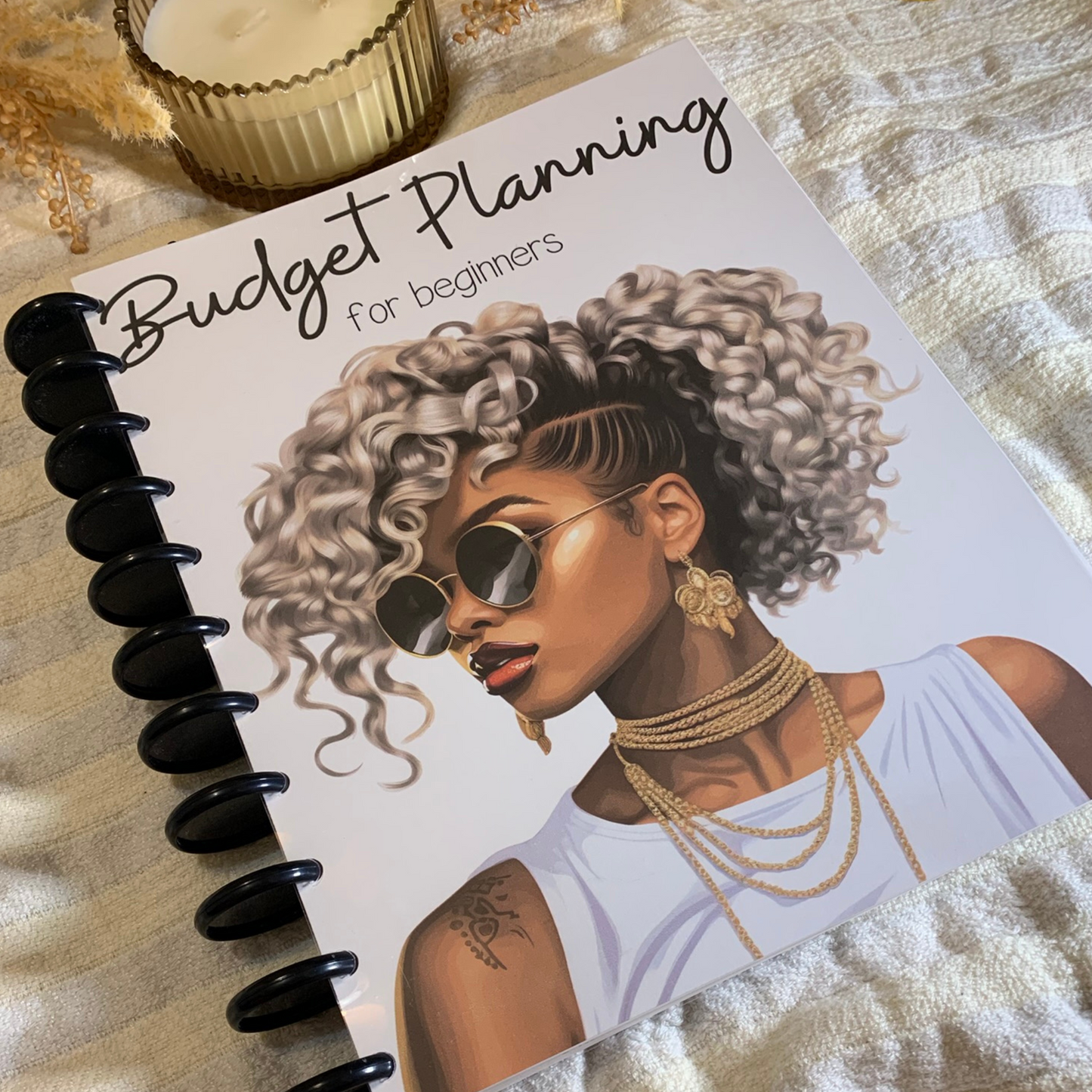 Black Girl Minimalist Discbound Budget Planner| 12 Month Undated Budget Planner for black girls| discbound planner| discbound notebook| expense tracker